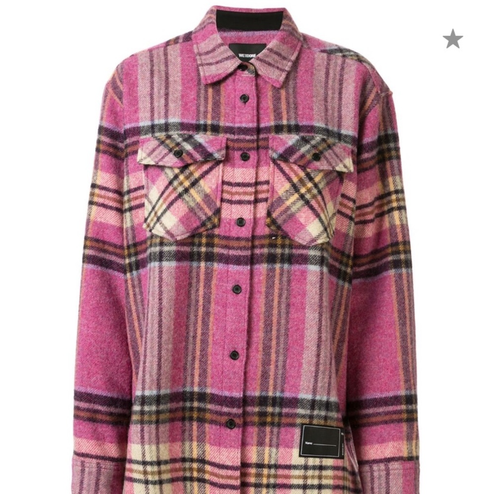 We11done oversized checked shirt jacket